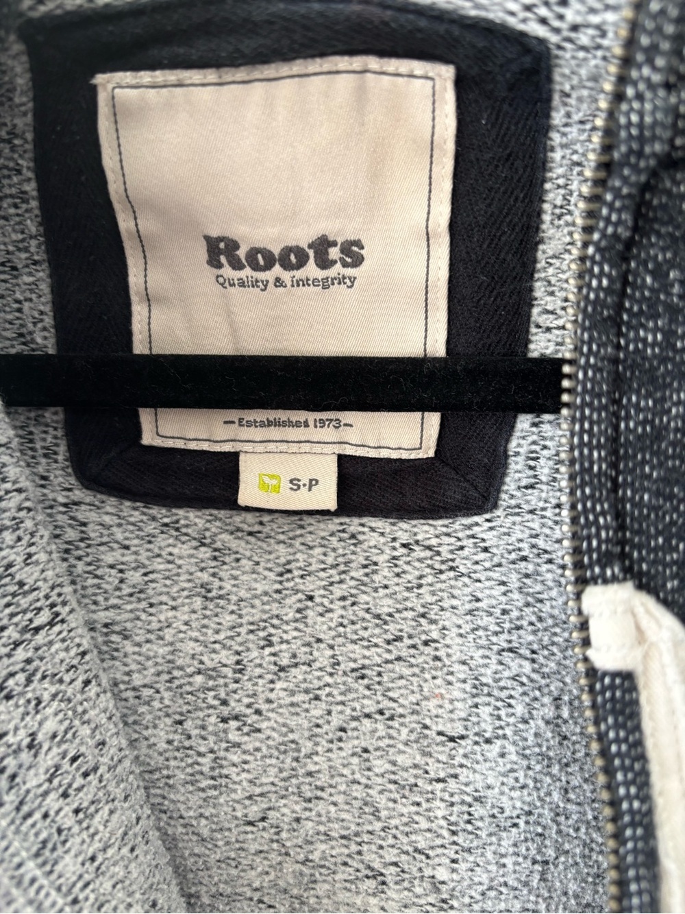 Vintage Roots Athl Dept 1973 Full Zip Hoodie, Unisex, Charcoal - Picture 8 of 10